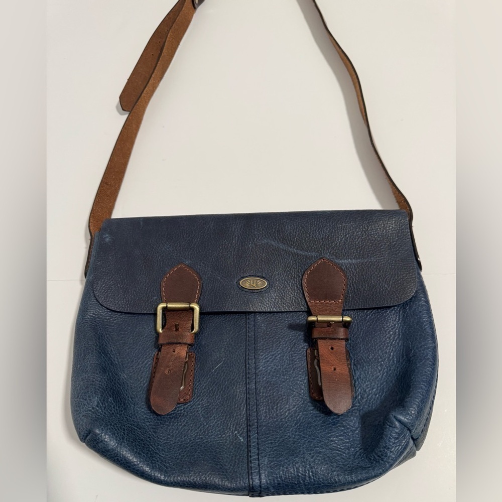 Luxeoria Leather Cross Body Bag deep blue